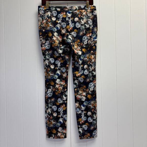 Zara Womens Artsy Whimsical Eclectic Floral Watercolor Pants Size M Stretchy - Picture 6 of 6